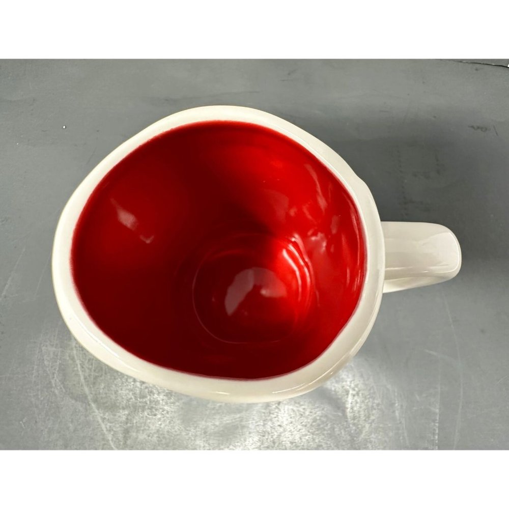 RAE DUNN CHEER White Coffee Mug Green LL Long Letter Red Interior Christmas - Picture 5 of 8